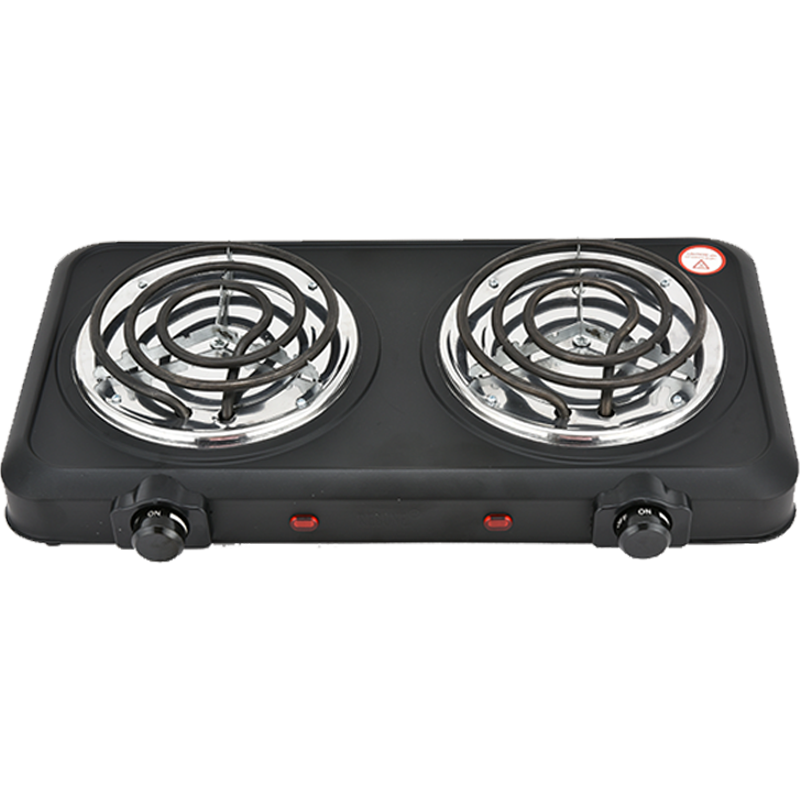 Double Burner Electric Coil Hot Plate With Non-Slip Feet